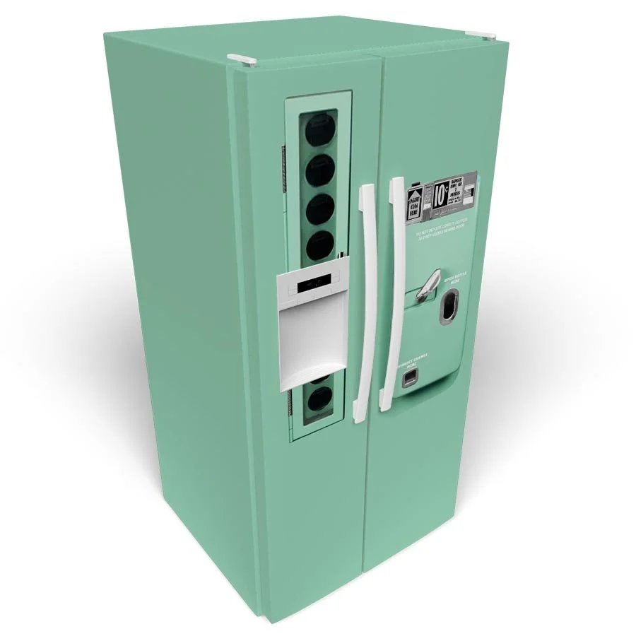 Mint Green Retro Vending Machine Refrigerator Wrap